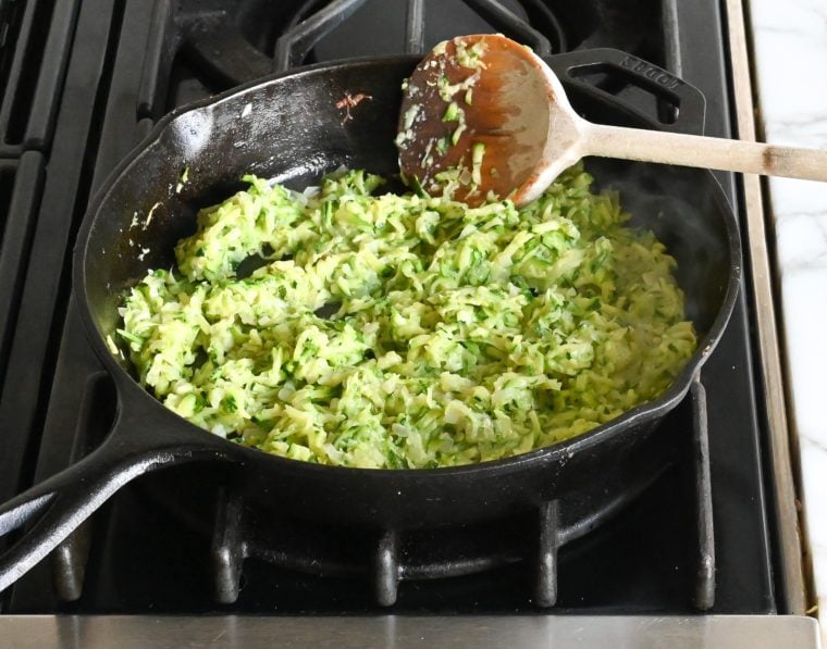 cooked zucchini mixture