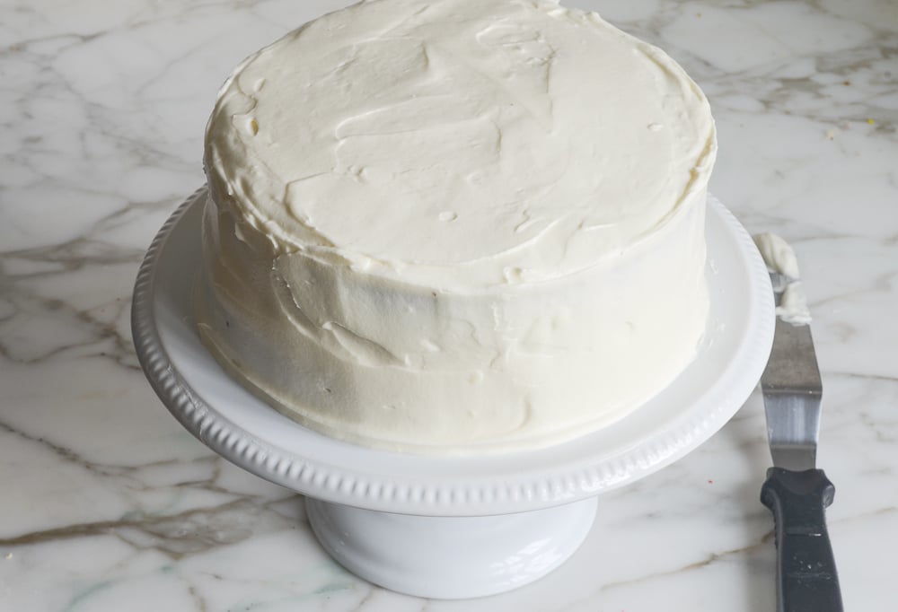 frosted sprinkle cake