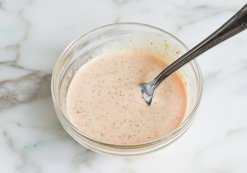 whisked honey mustard sauce