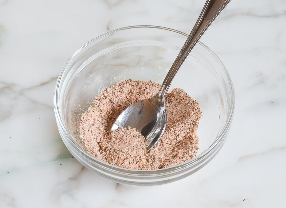 Small bowl of blackening seasoning.