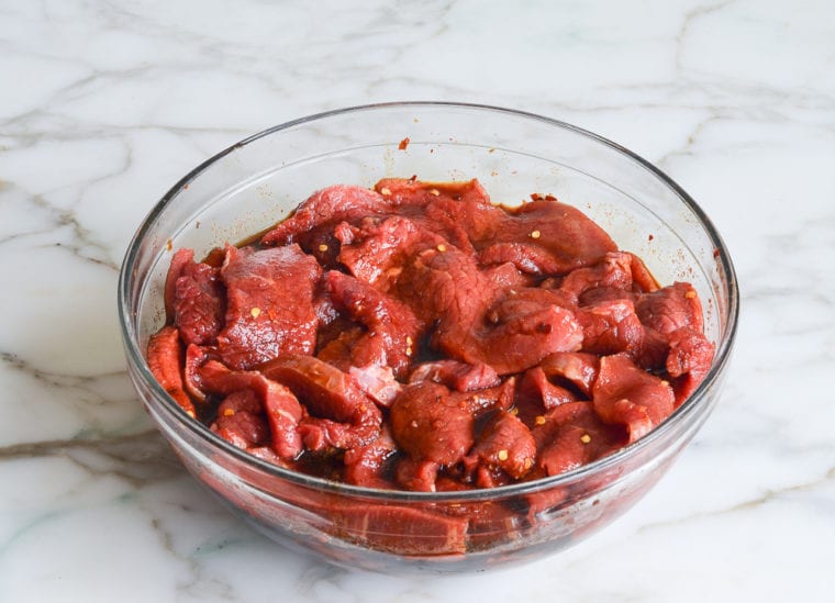 marinate the beef