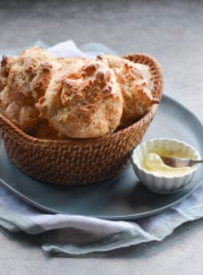 Basket of Passover rolls.