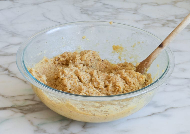 passover roll batter in bowl