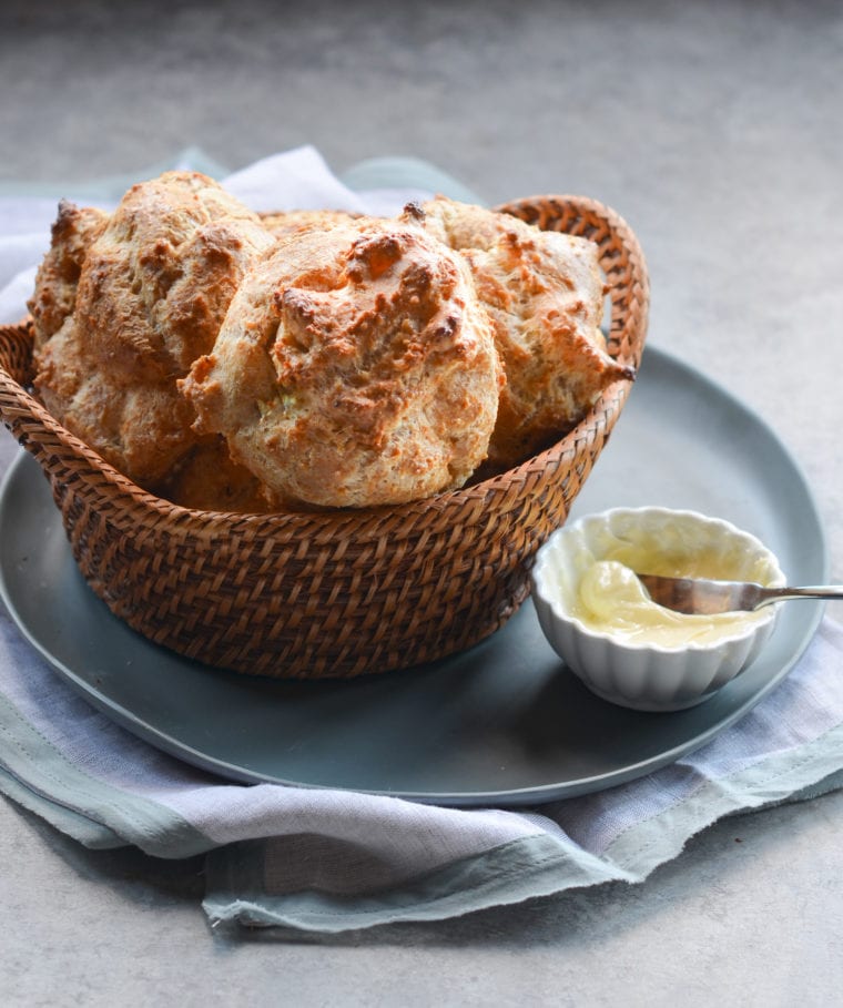 Basket of Passover rolls.