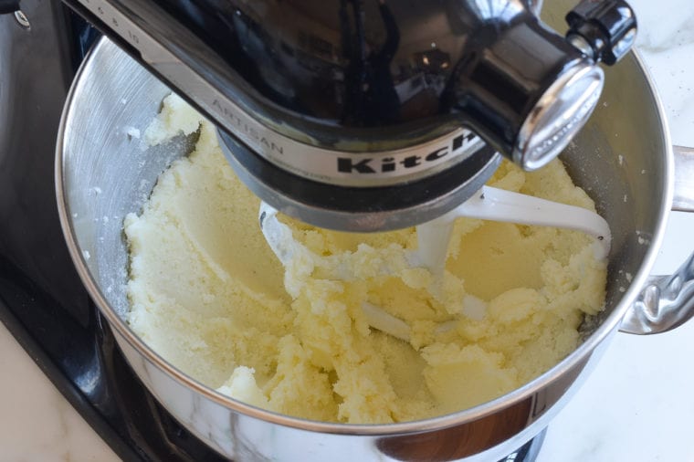 creamed butter and sugar