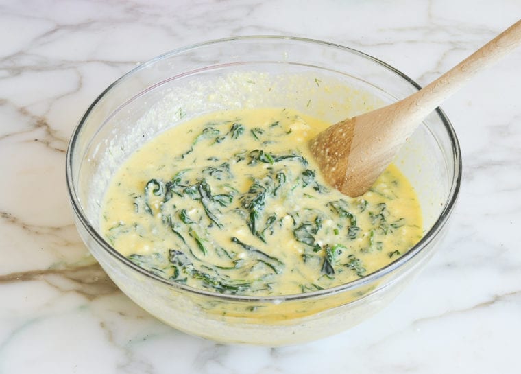 Greek spinach pie batter