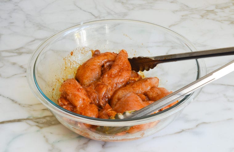 marinating BBQ chicken