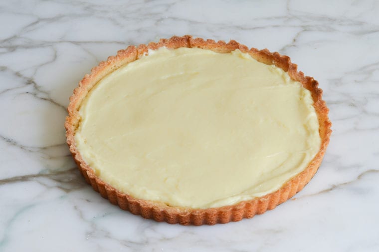 pastry cream in tart shell