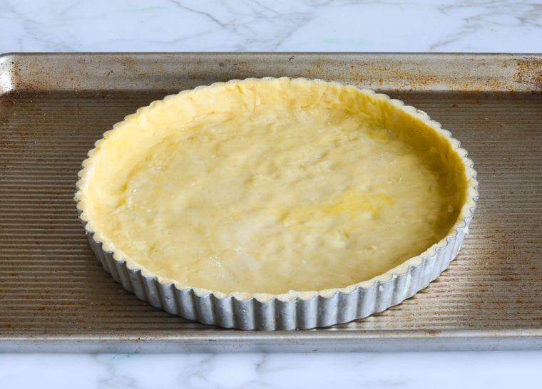 pate sucree on baking sheet