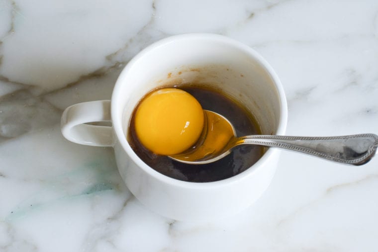 adding egg yolk