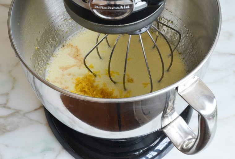 adding lemon zest and vanilla