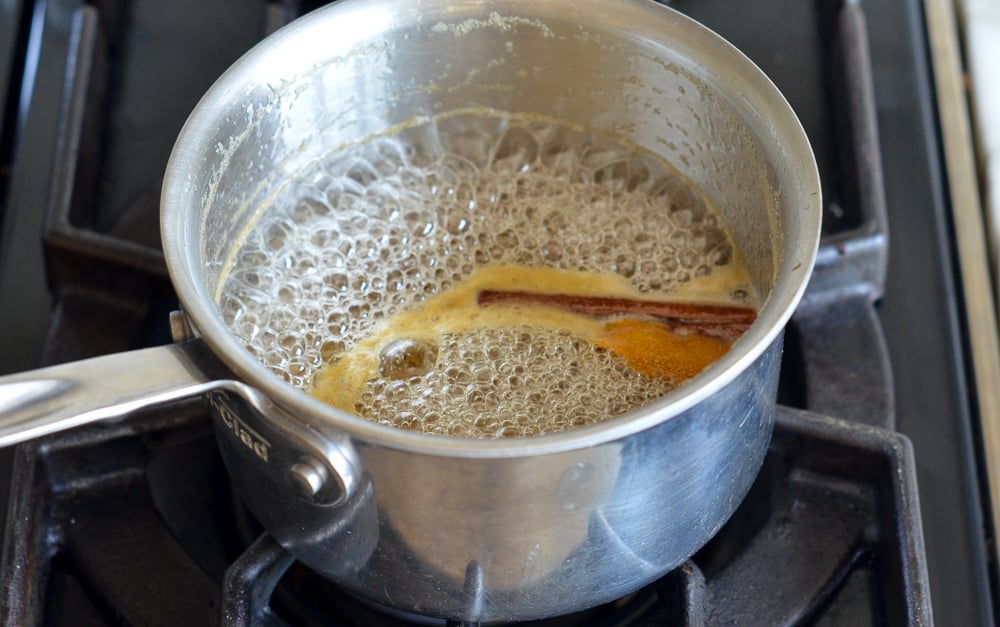 simmering honey syrup