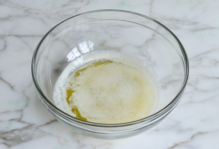 melted butter in bowl