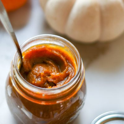 Jar of pumpkin butter.