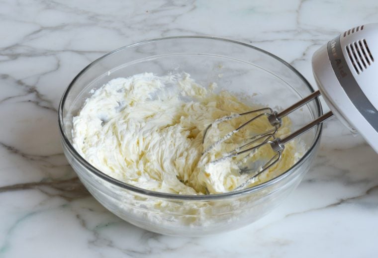 cream cheese, butter, goat cheese, hot sauce and salt beaten together