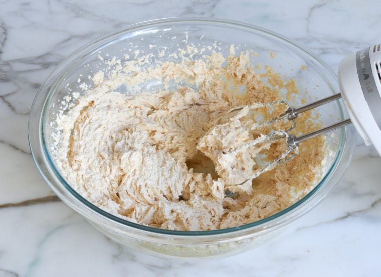 creamed butter and sugar