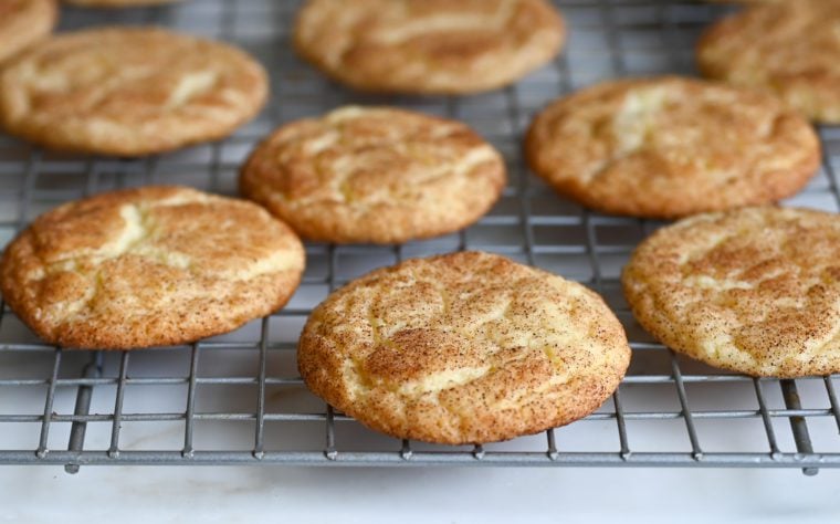 Snickerdoodles cooling on rack