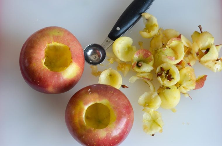 coring the apples