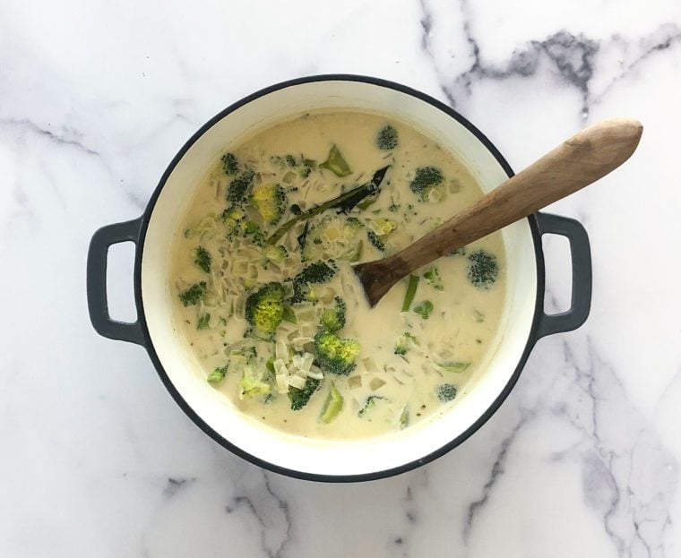 broccoli soup ready to blend