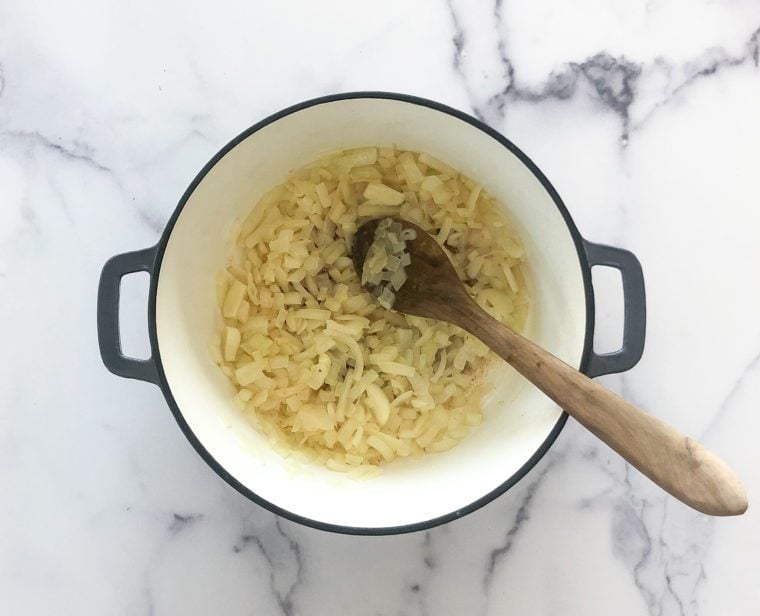 cooked onions and garlic