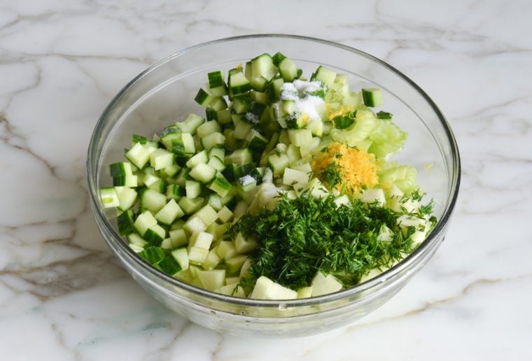 chopped ingredients in bowl