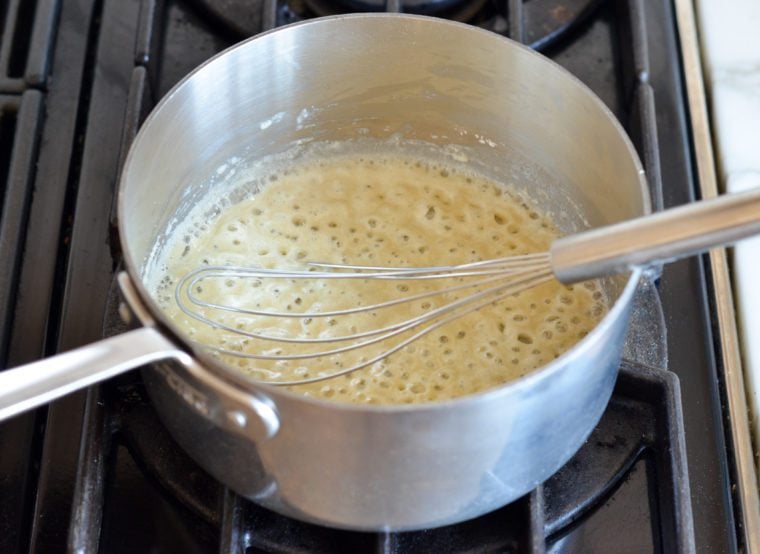 whisking the roux