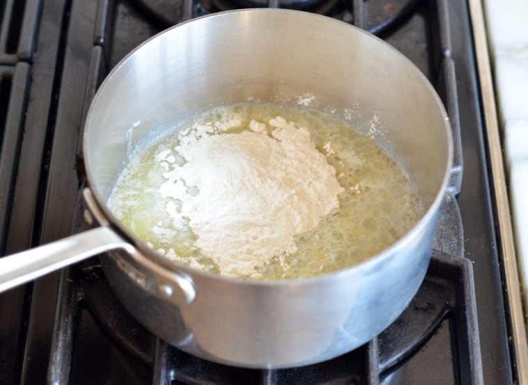 adding flour to make roux