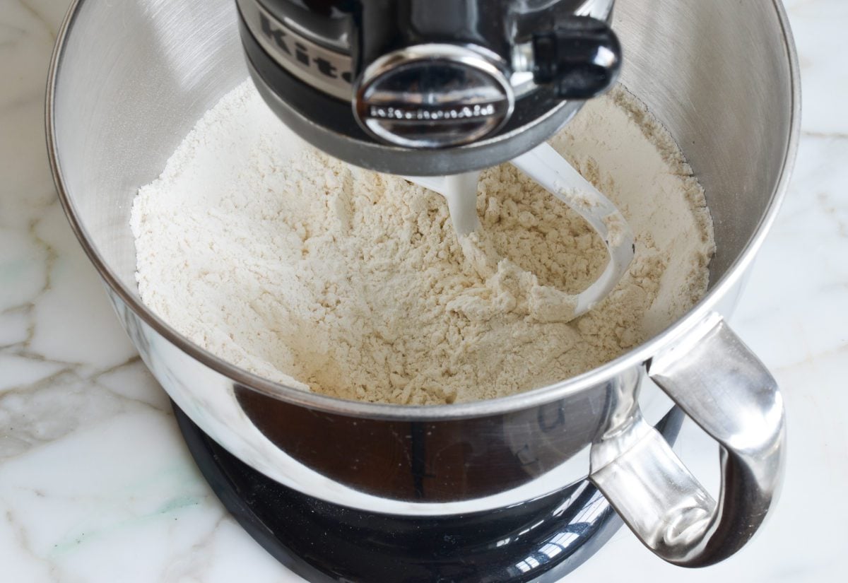 mixed dry ingredients.