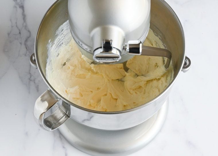 beaten butter and cream cheese mixture