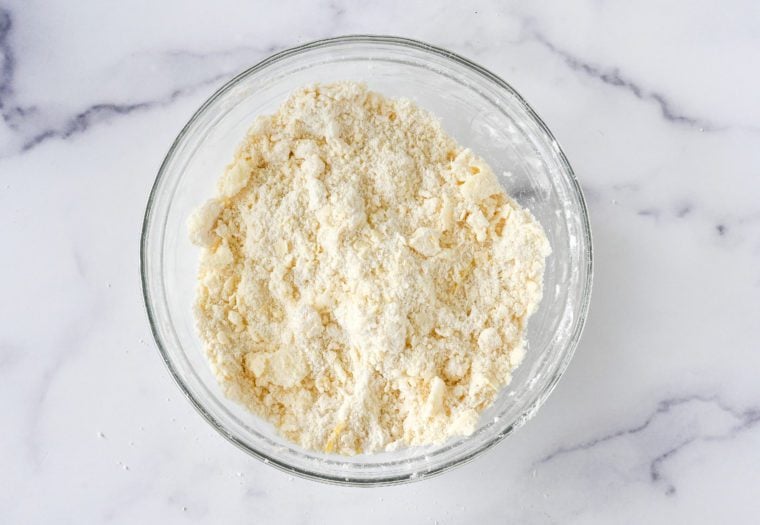 butter worked into dry ingredients