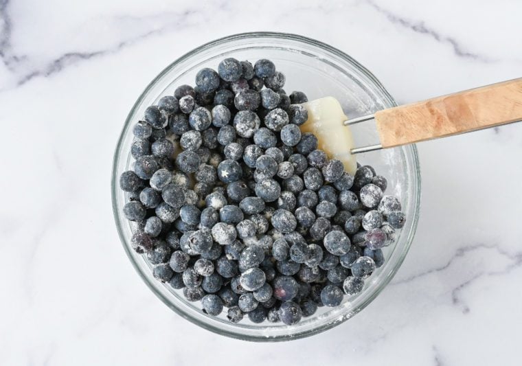 blueberry filling mixed in bowl