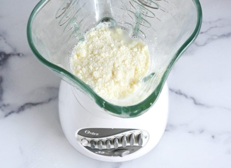 cheese and pasta water in blender