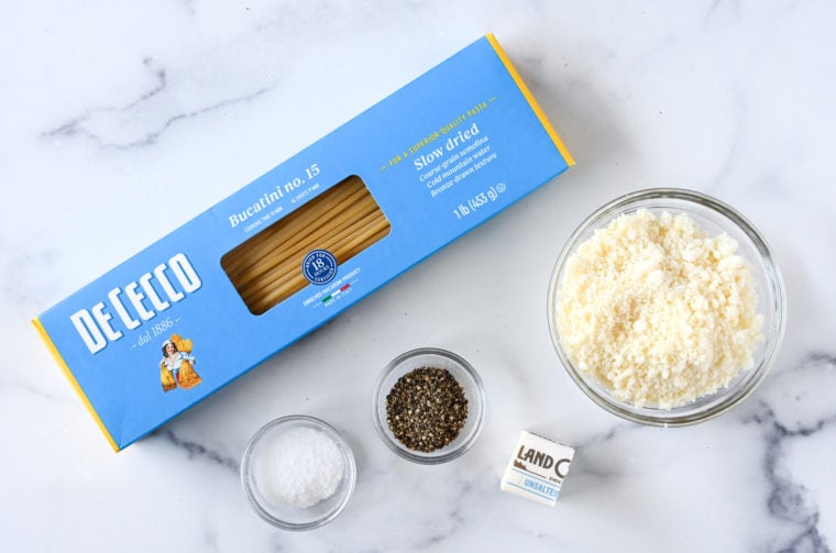 ingredients for cacio e pepe