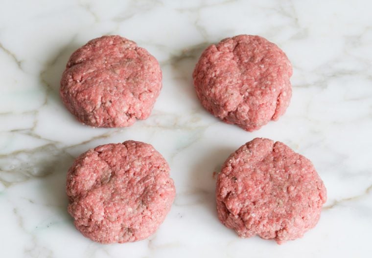 forming the meat into discs