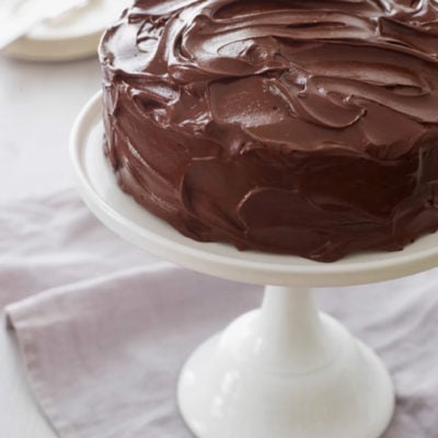 Cake coasted in rich chocolate buttercream.