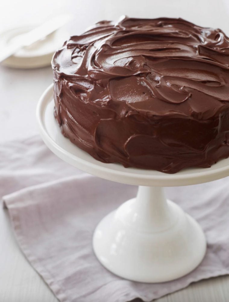 Cake coasted in rich chocolate buttercream.