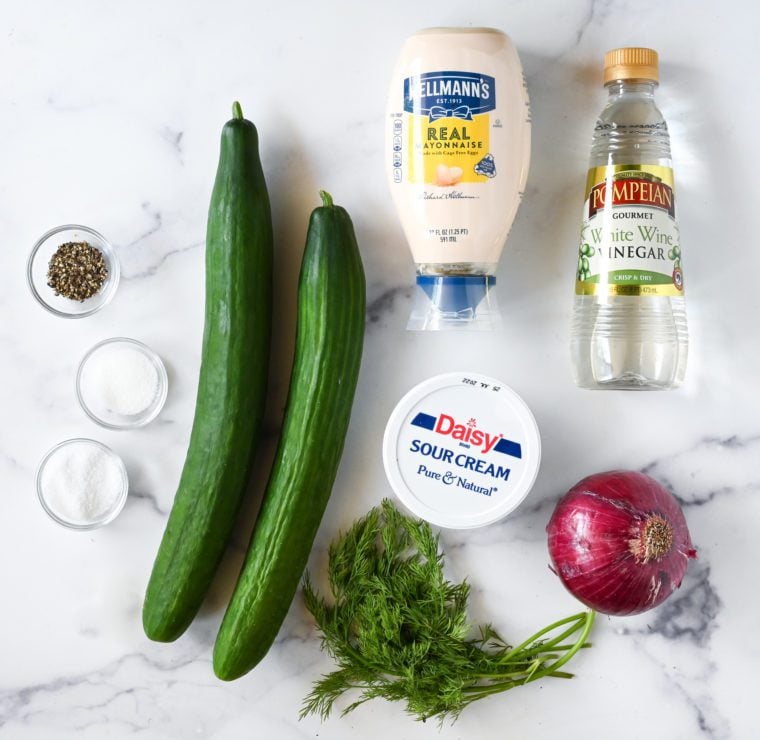 creamy cucumber salad ingredients