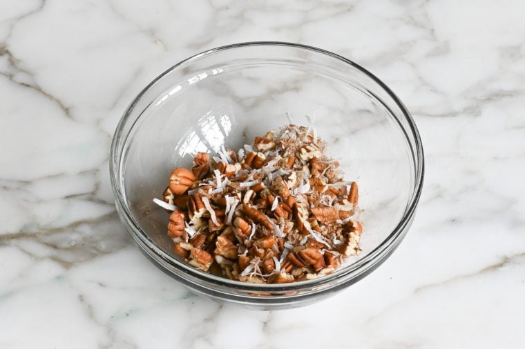 mixed pecan coconut topping