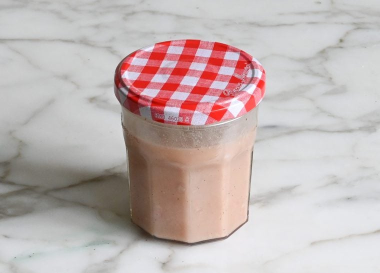emulsified vinaigrette in jar