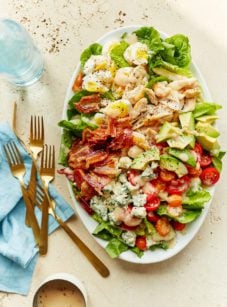 Large platter of cobb salad.