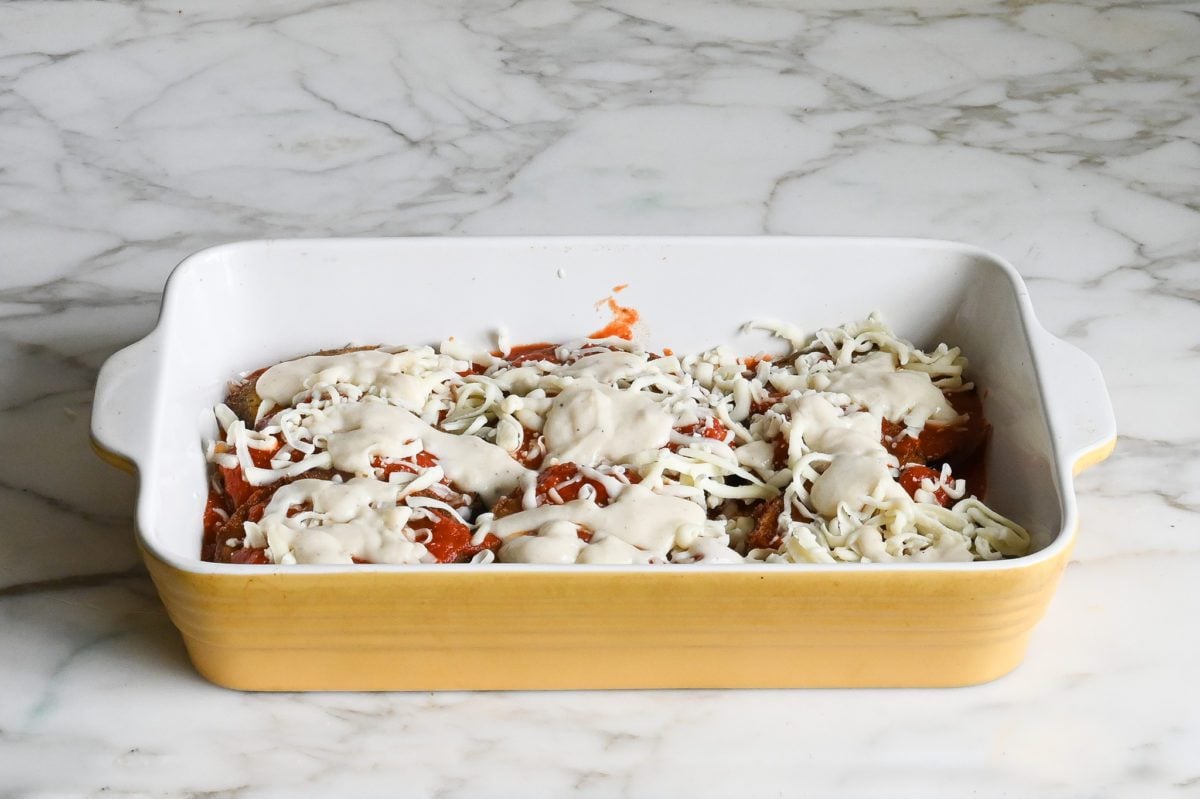 cheese and bechamel layer