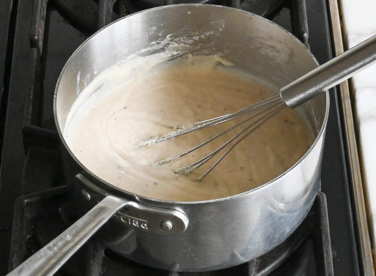 finished bechamel sauce