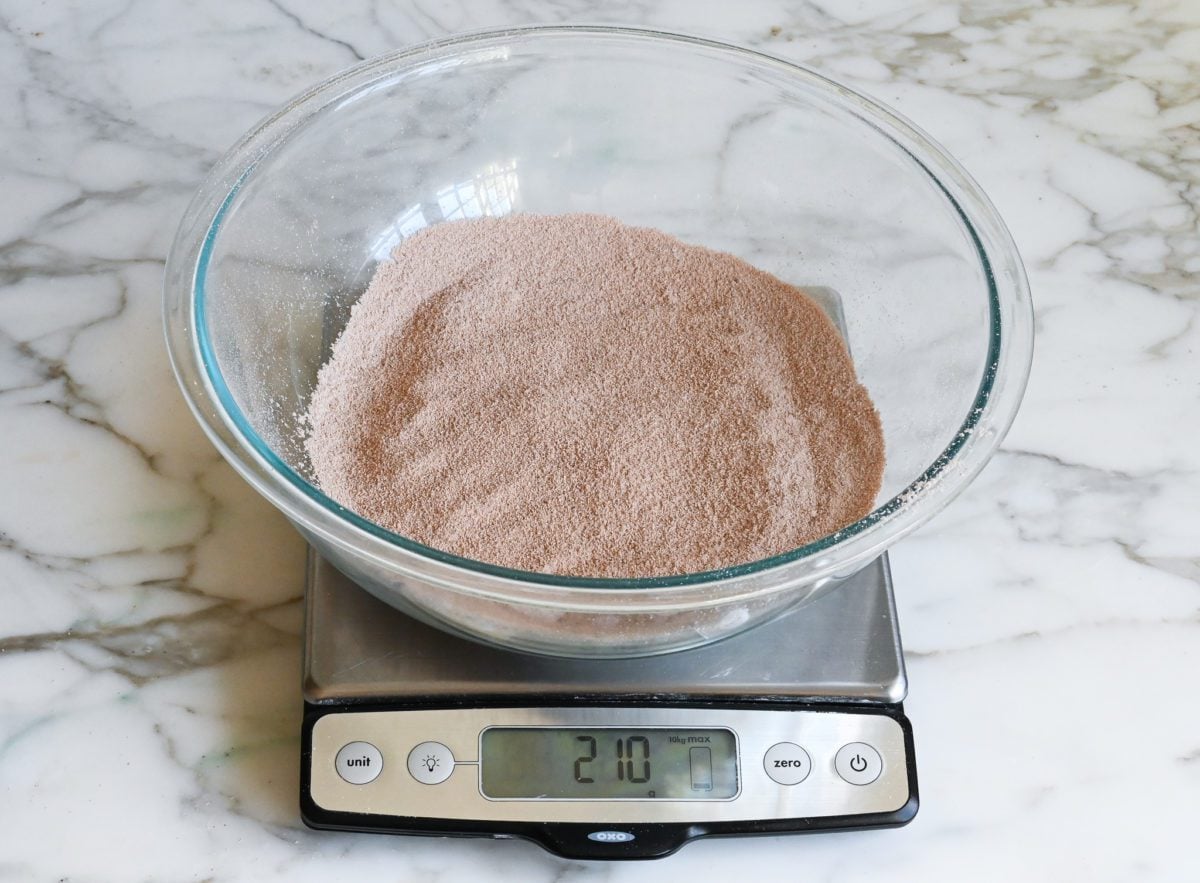 sifted dry ingredients in bowl