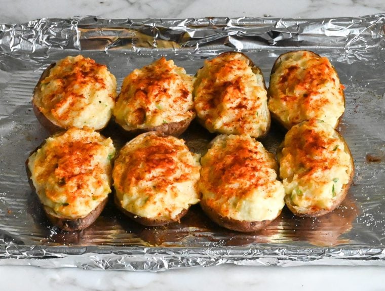 twice baked potatoes fresh out of the oven