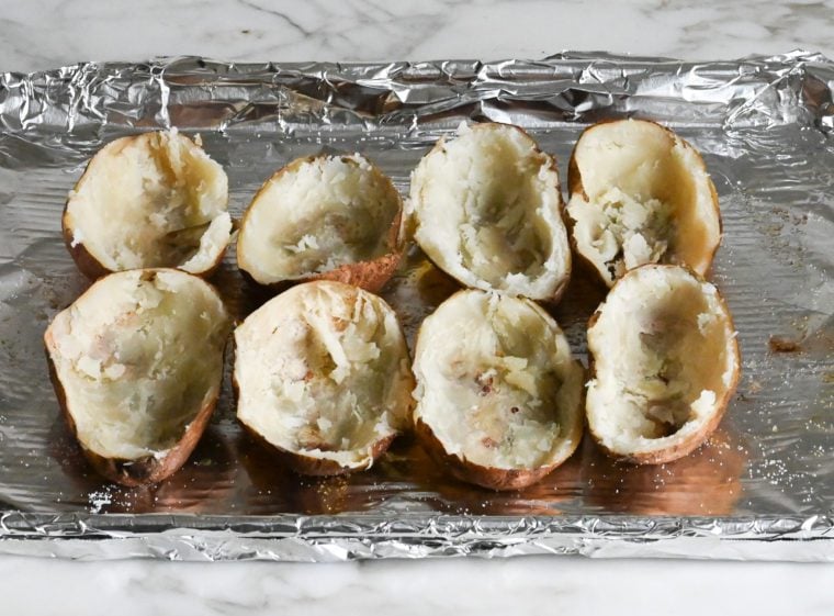 scooped potato skins
