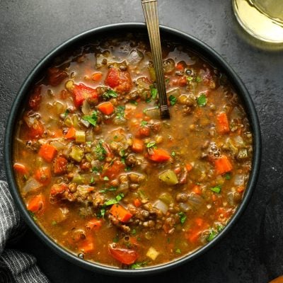 bowl of lentil soup.