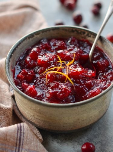 cranberry sauce in a bowl