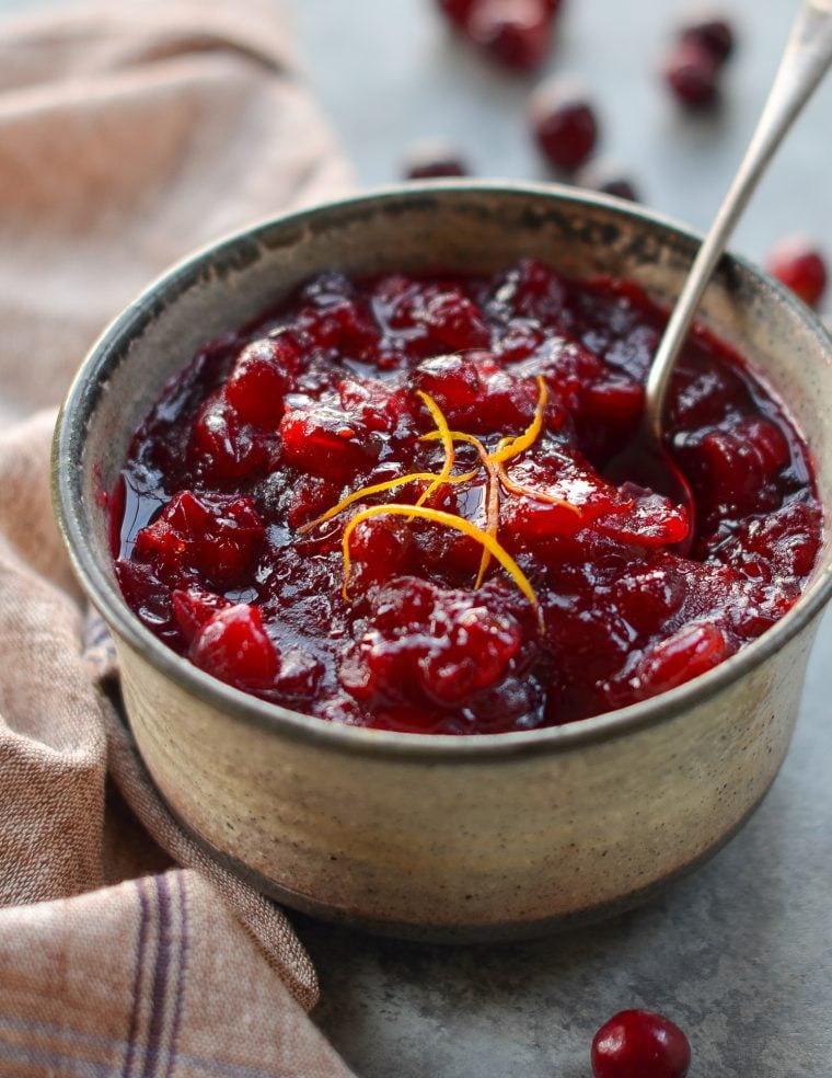 cranberry sauce in a bowl