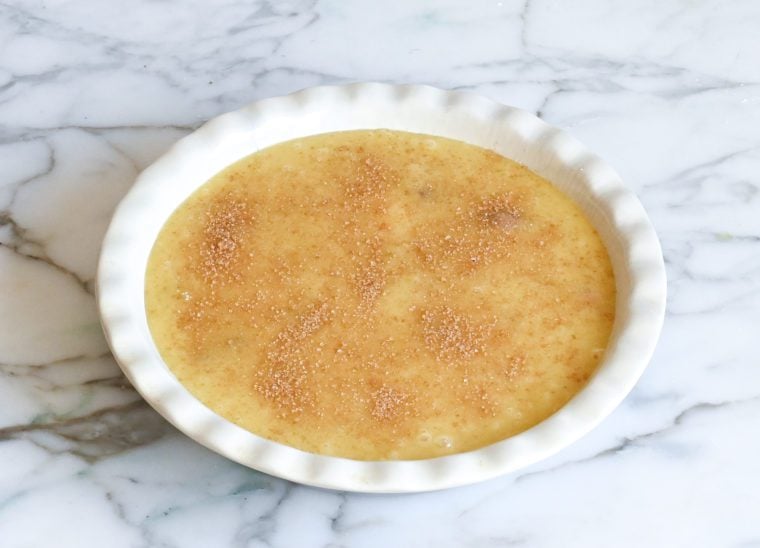 batter poured over cranberry mixture and sprinkled with coarse sugar