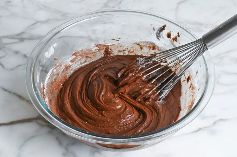 wet chocolate crinkle cookie dough before chilling